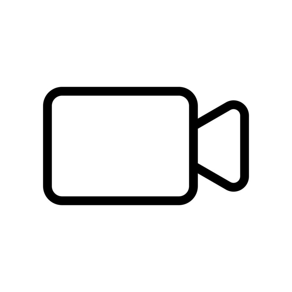 Video camera, video call icon in line style design isolated on white