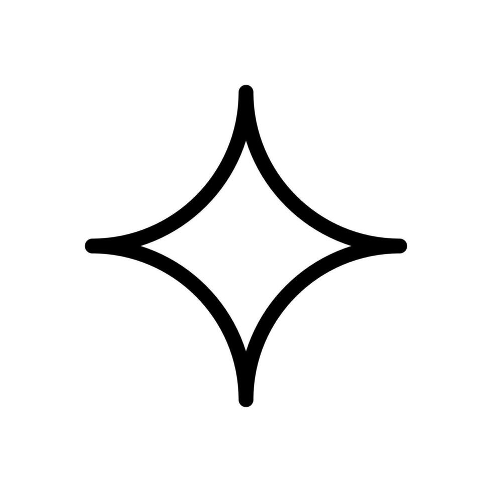 Sparkle icon in line style design isolated on white background. Editable stroke. vector