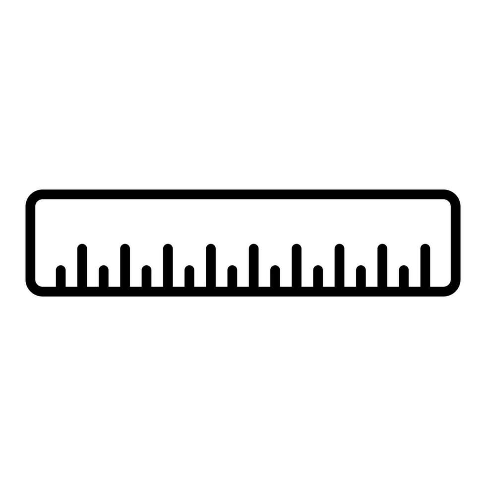 Scale, ruler icon in line style design isolated on white background. Editable stroke. vector