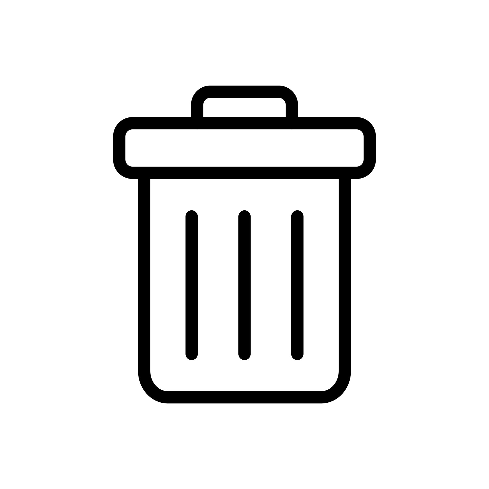 Trash can, delete sign icon in line style design isolated on white