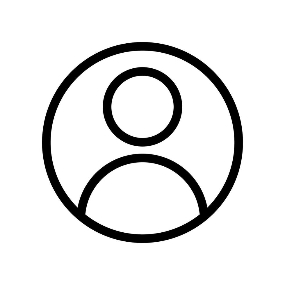 User, profile icon in line style design isolated on white background. Editable stroke. vector