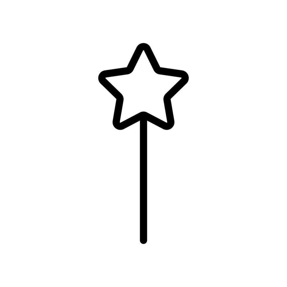 Magic wand icon in line style design isolated on white background. Editable stroke. vector