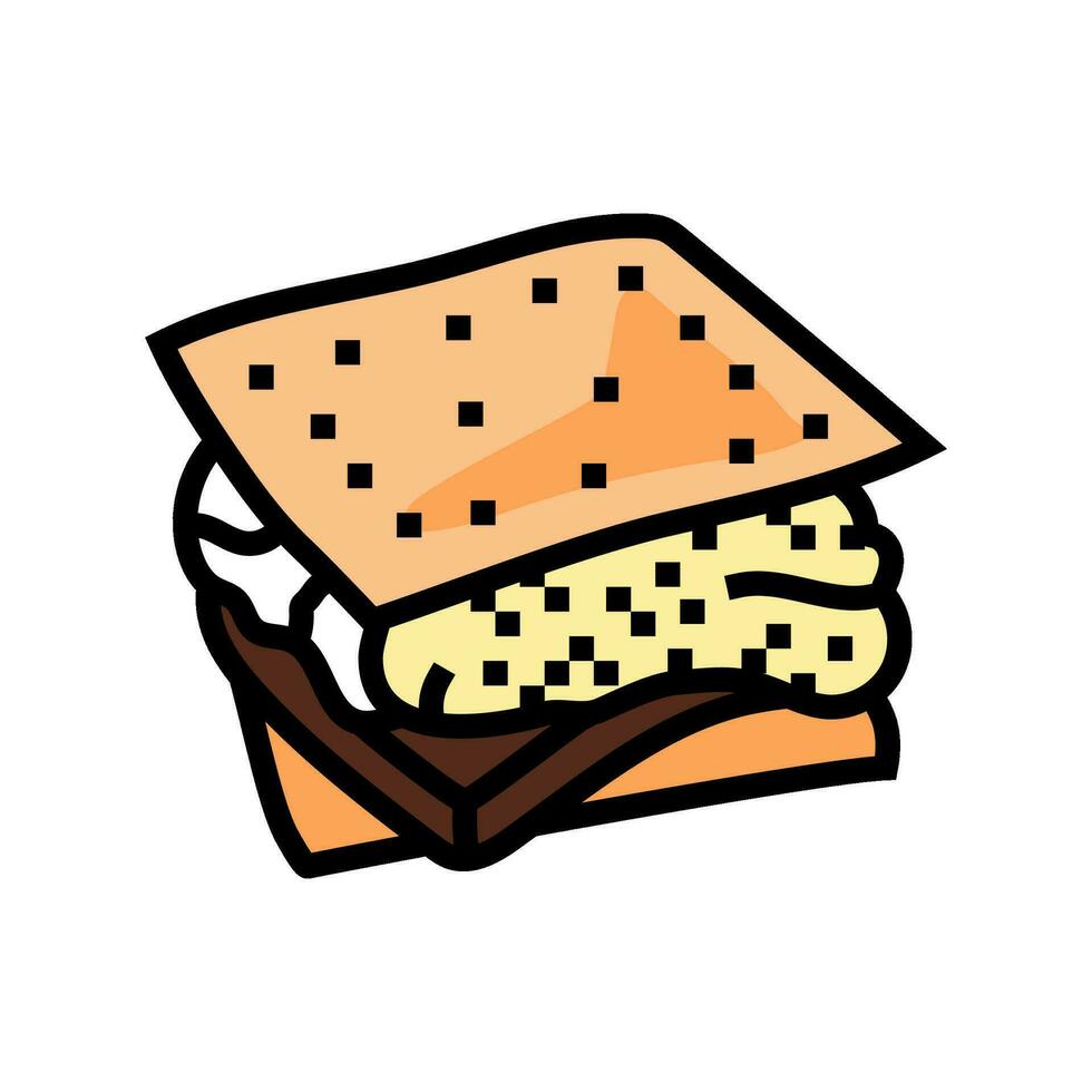 smores food snack color icon vector illustration