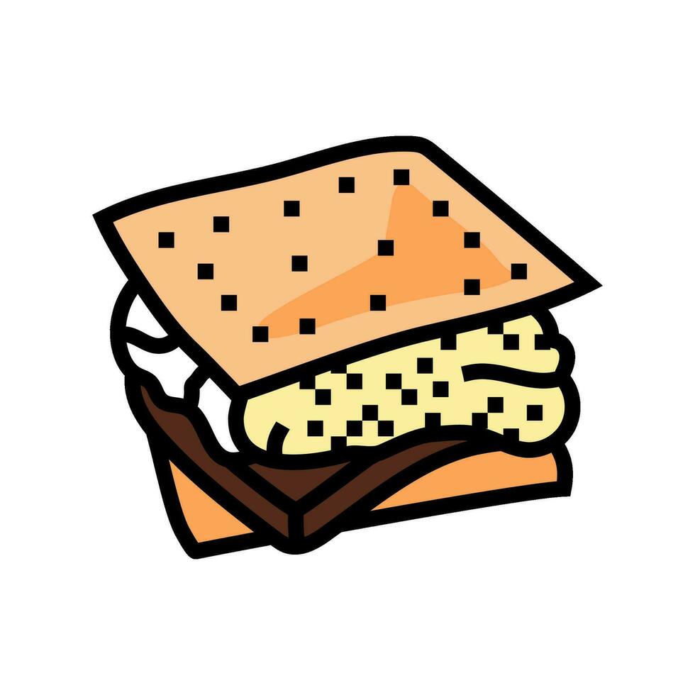 smores food snack color icon vector illustration