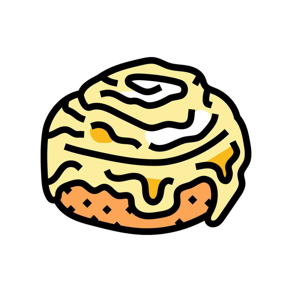 cinnamon bun food meal color icon vector illustration