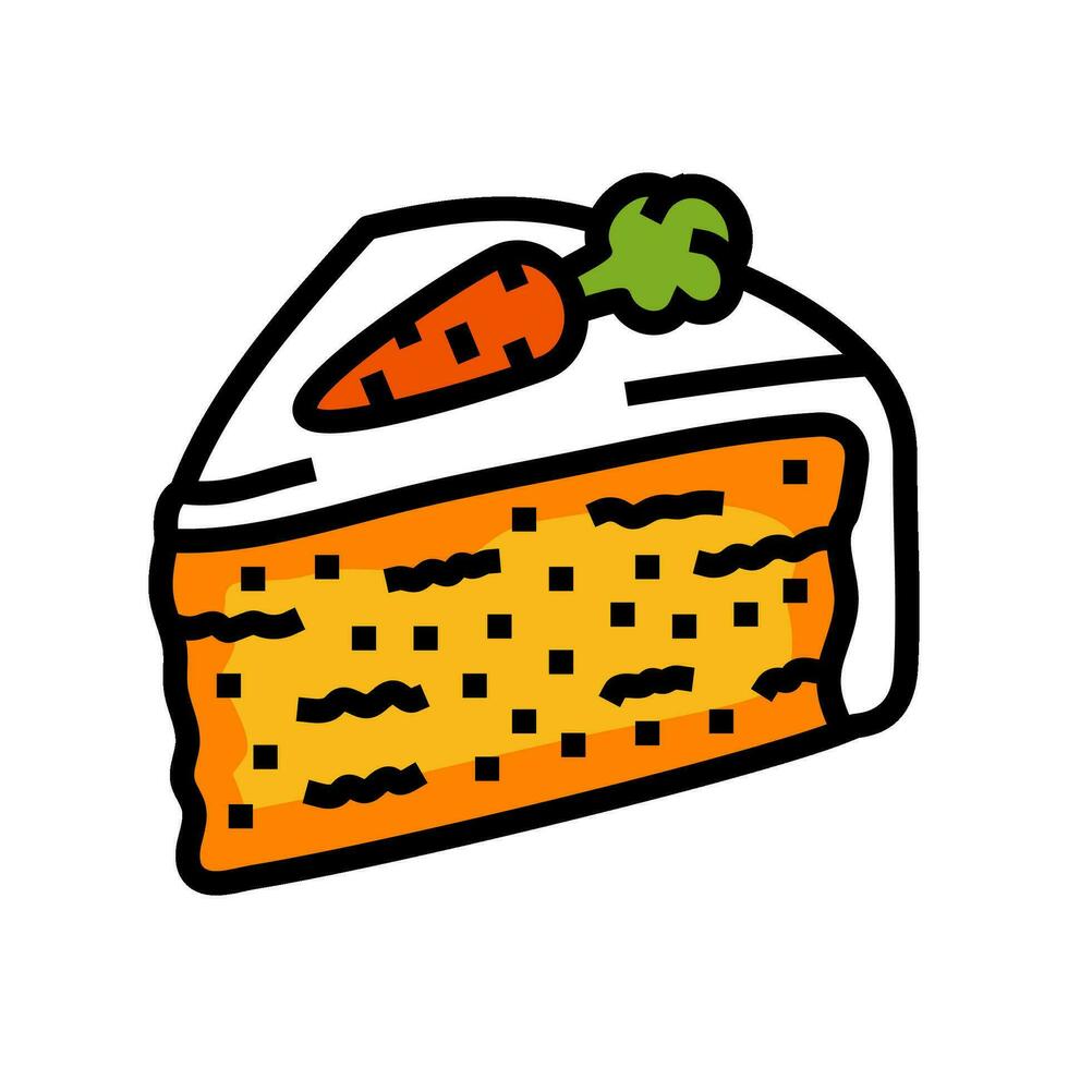 carrot cake slice food snack color icon vector illustration