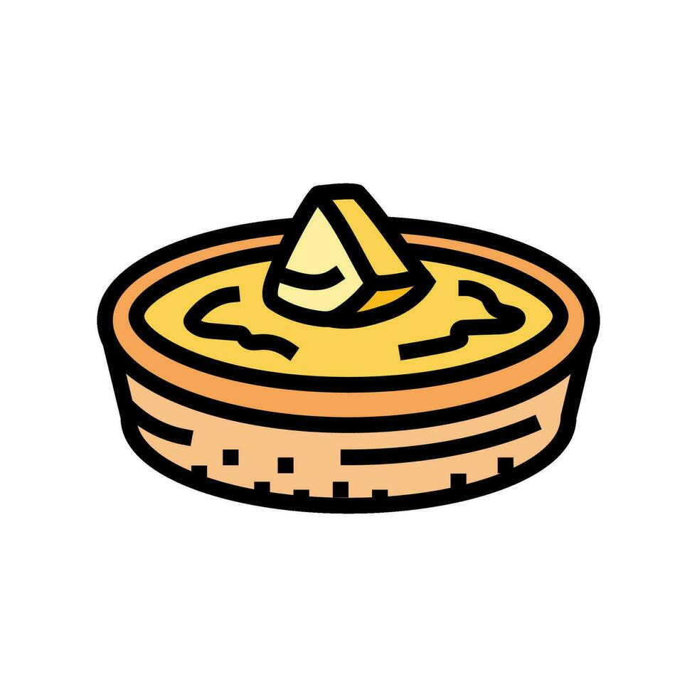 lemon tart sweet food color icon vector illustration