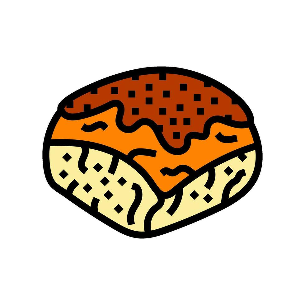 spiced bun food meal color icon vector illustration