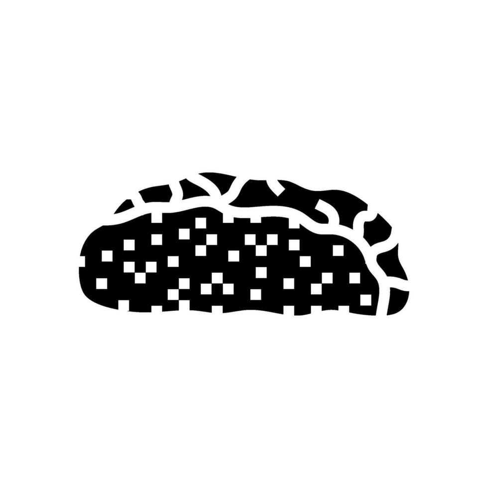 almendra biscotti comida bocadillo glifo icono vector ilustración