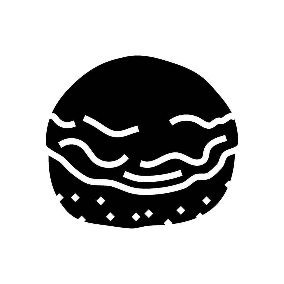 chocolate bun food meal glyph icon vector illustration
