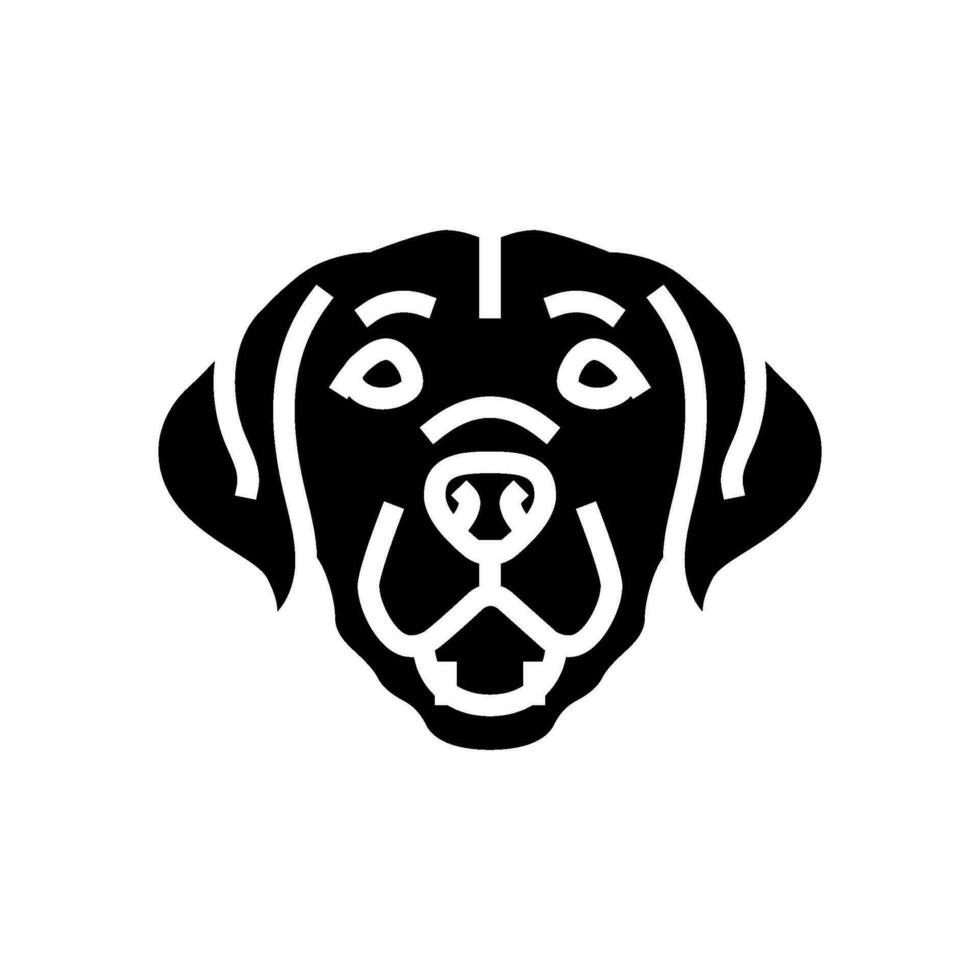 Labrador perdiguero perro perrito mascota glifo icono vector ilustración