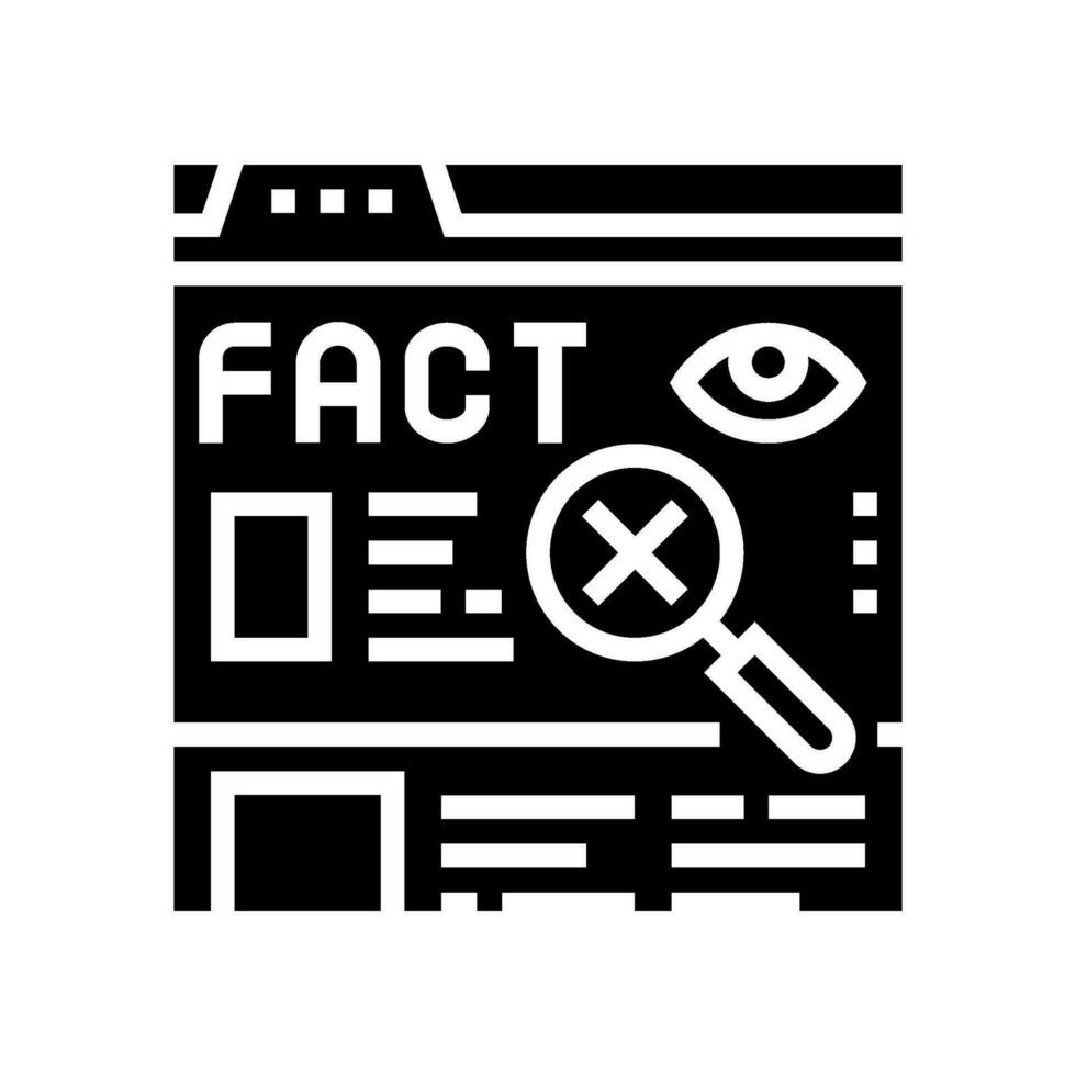 fact check news media glyph icon vector illustration