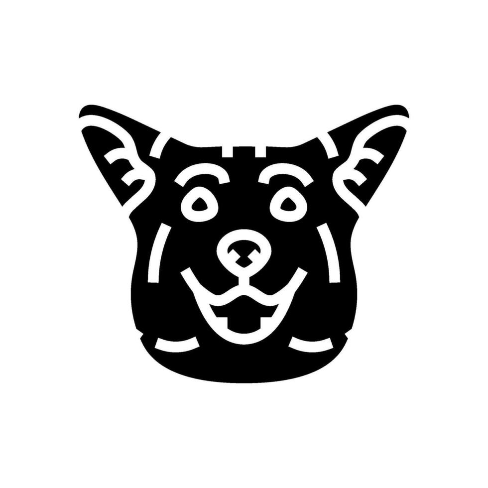 pembroke welsh corgi dog puppy pet glyph icon vector illustration