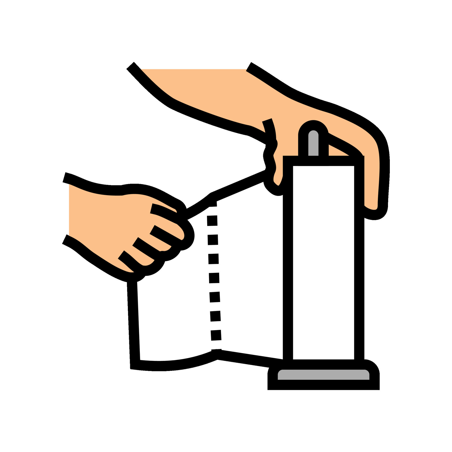 hand tearing paper towel color icon vector illustration 25435189 Vector