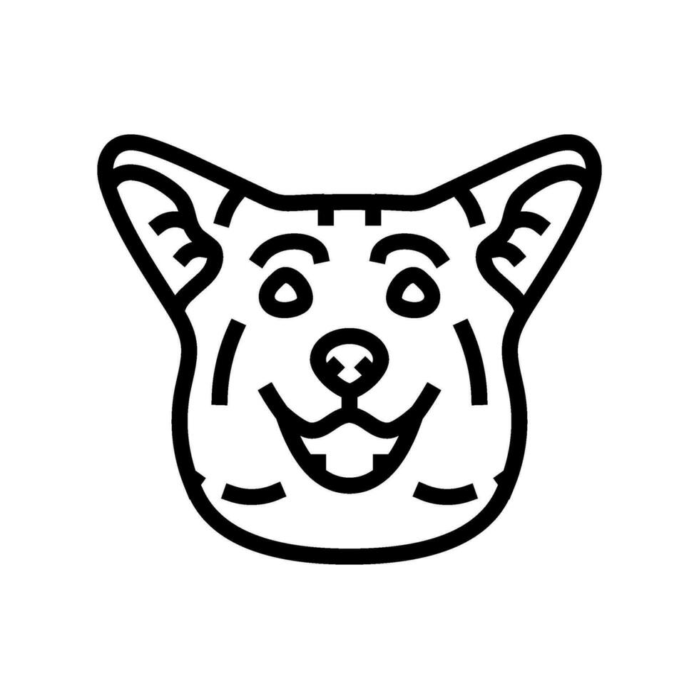 pembroke welsh corgi dog puppy pet line icon vector illustration