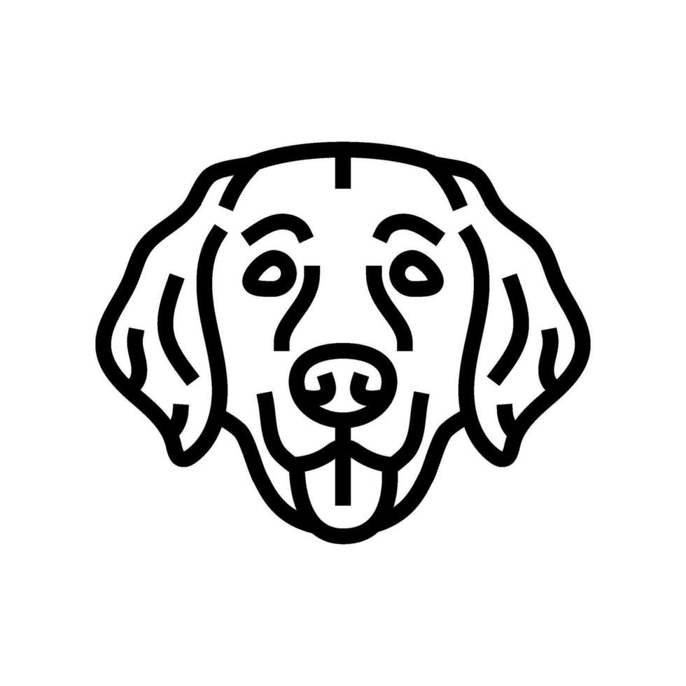 dorado perdiguero perro perrito mascota línea icono vector ilustración