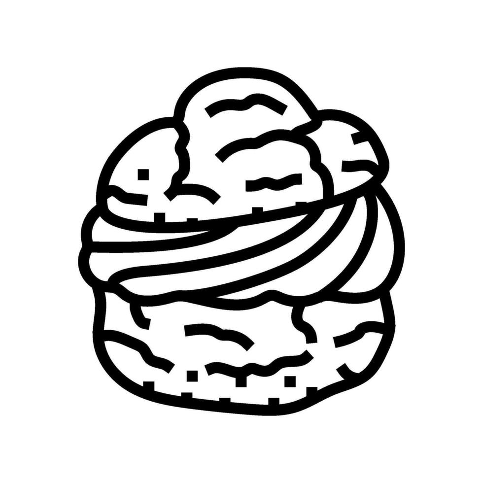 vanilla cream puff food snack line icon vector illustration