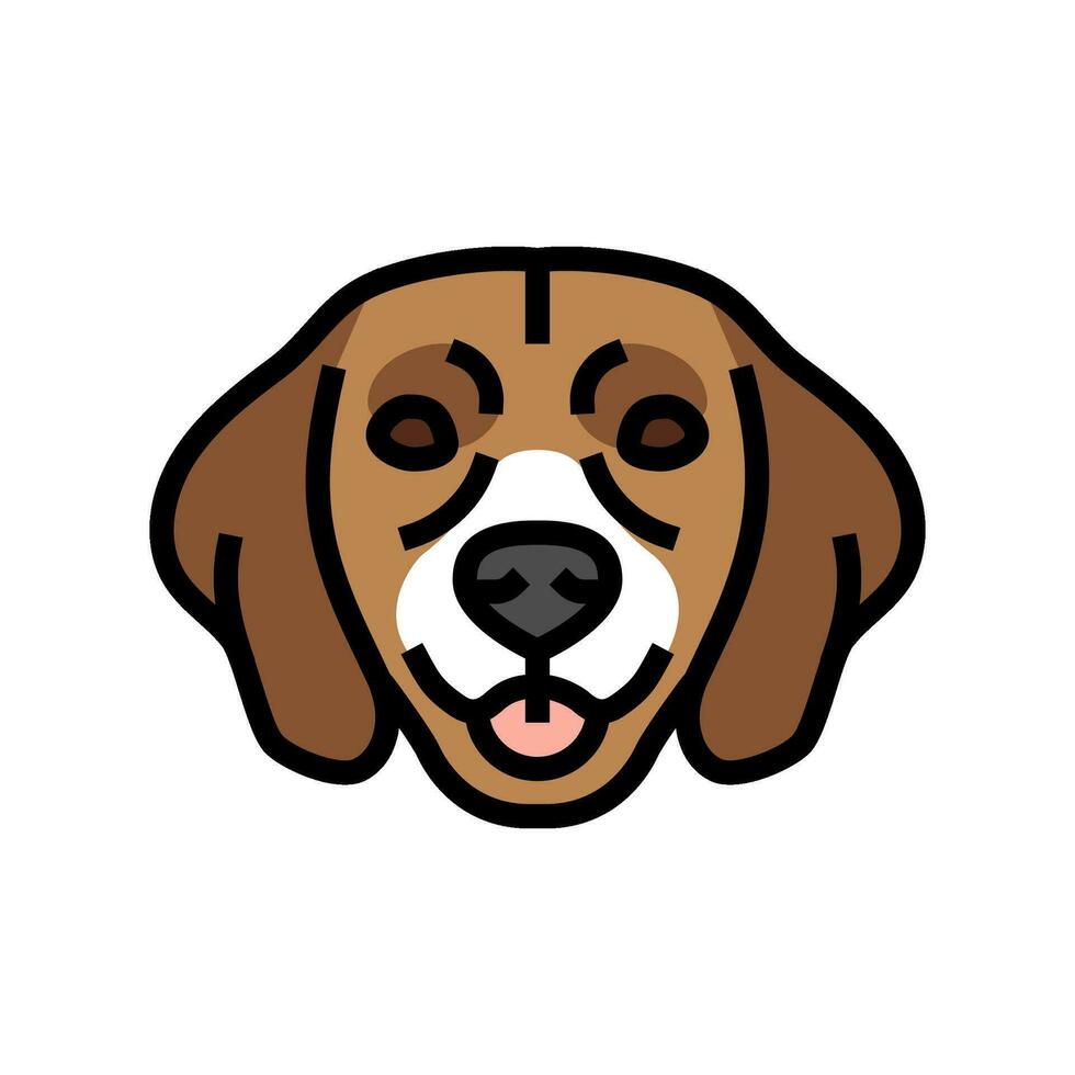 beagle dog puppy pet color icon vector illustration