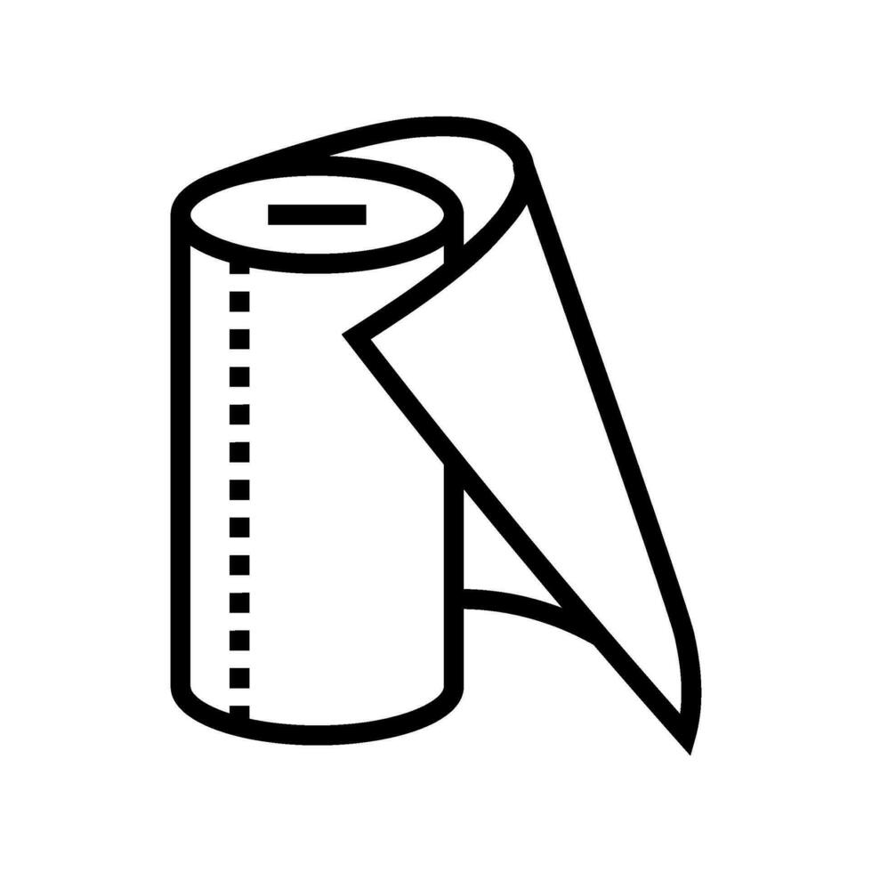 pañuelo de papel rodar papel toalla línea icono vector ilustración