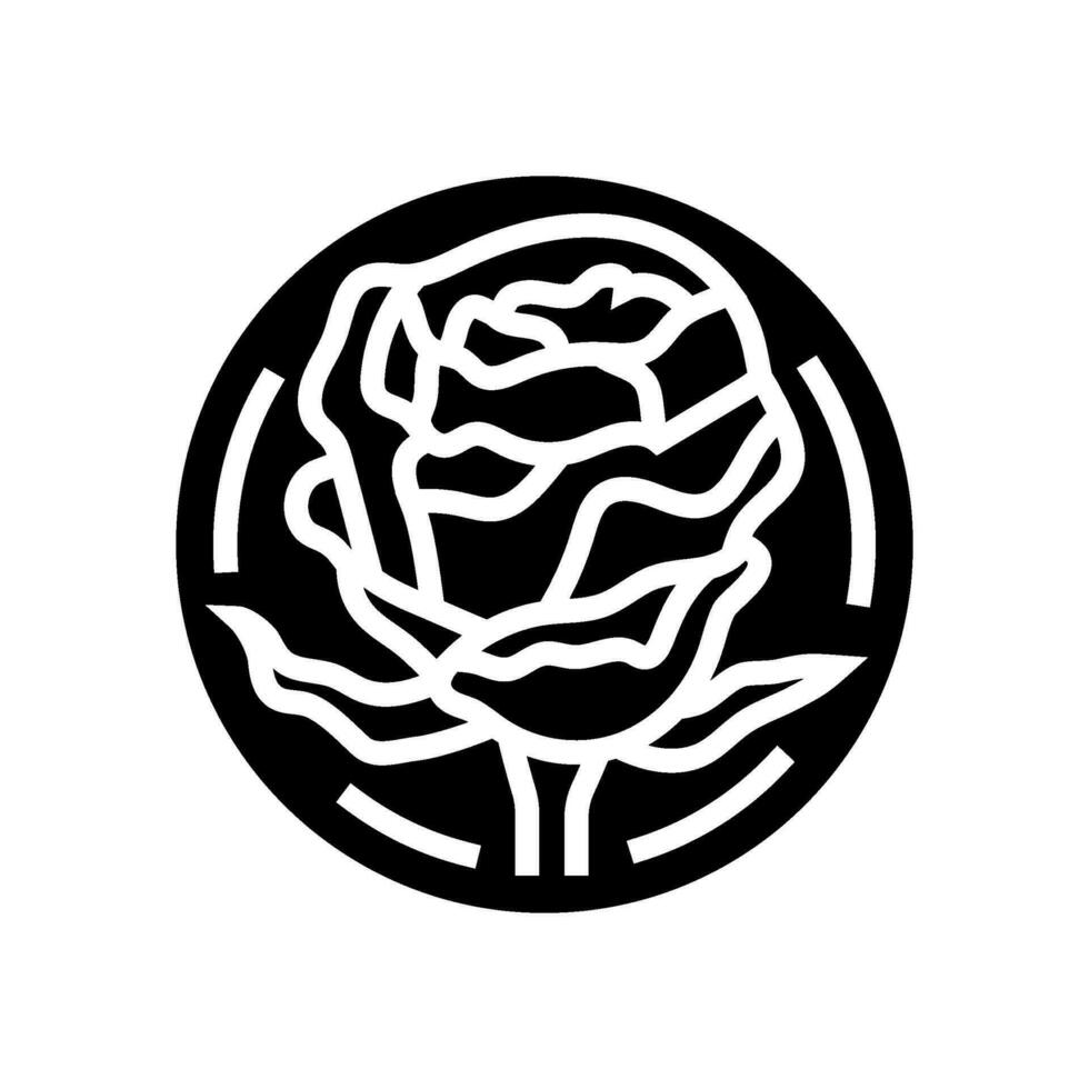 rose cosmetic plant glyph icon vector illustration