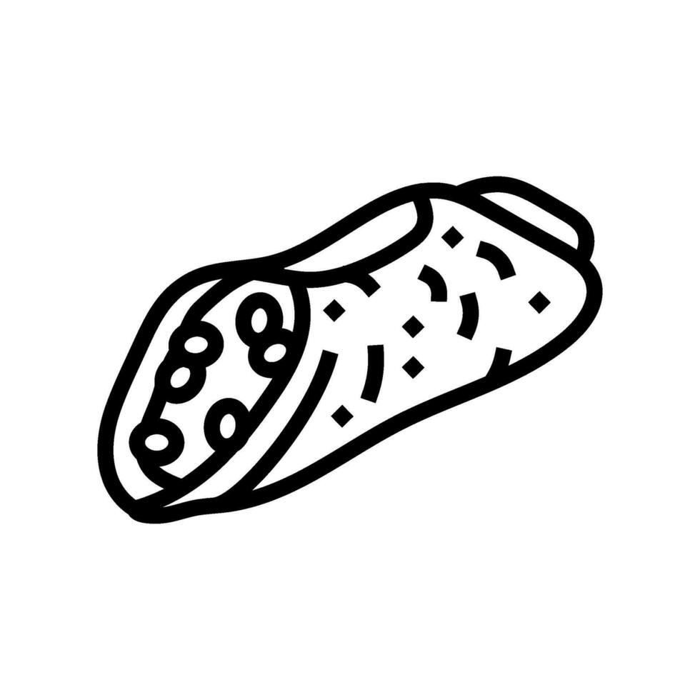 cannoli sweet food line icon vector illustration
