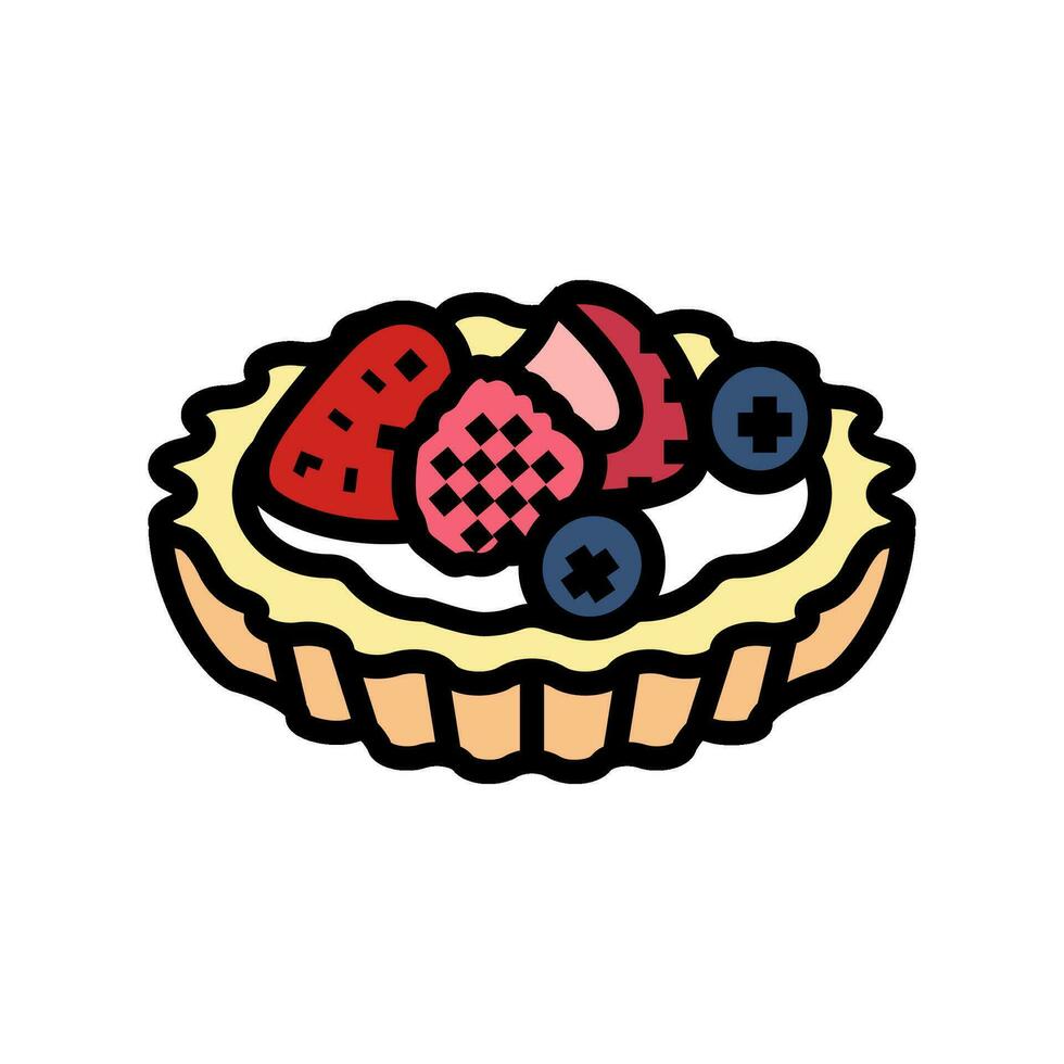 fruit tart sweet food color icon vector illustration