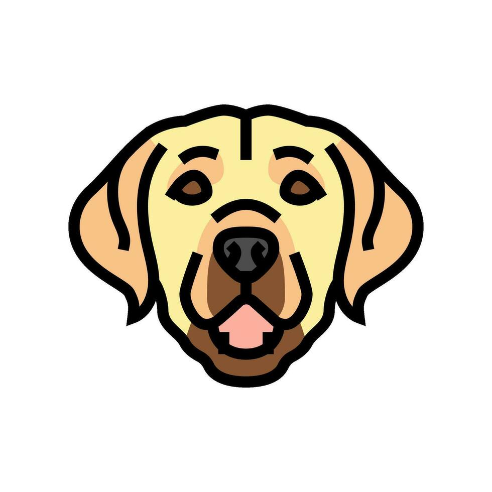 labrador retriever dog puppy pet color icon vector illustration