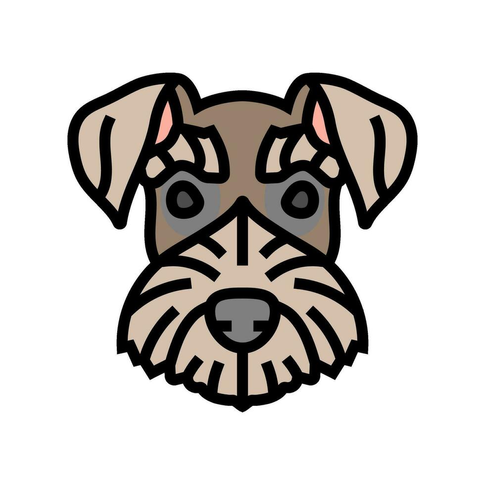 miniature schnauzer dog puppy pet color icon vector illustration