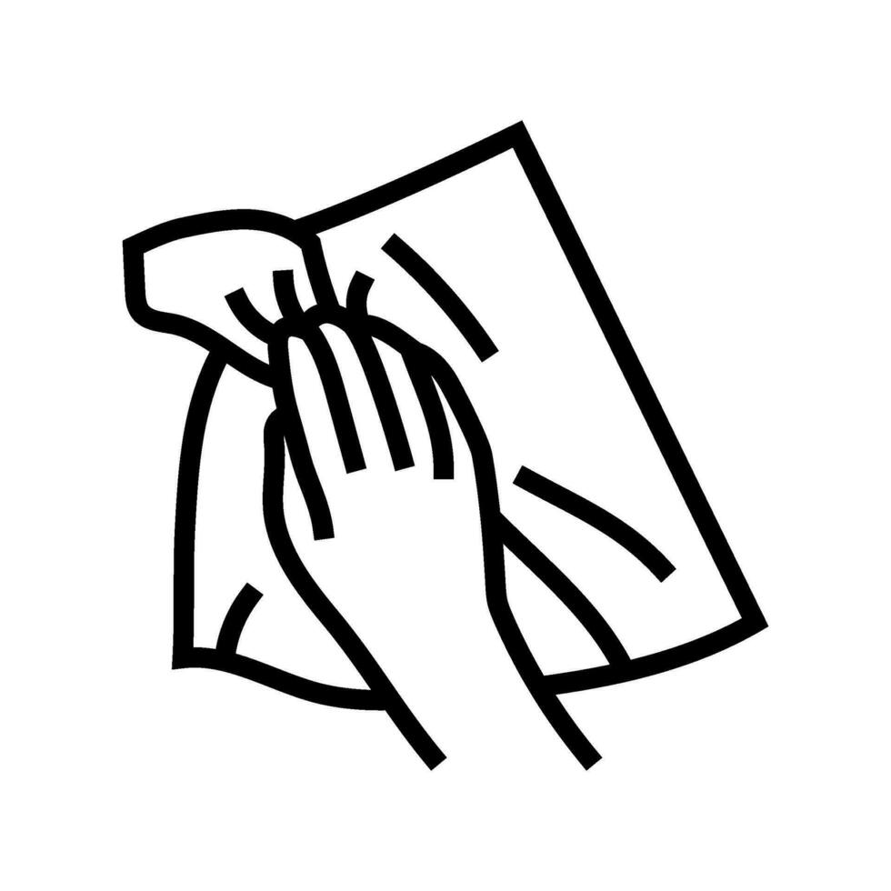 cleaning with paper towel line icon vector illustration