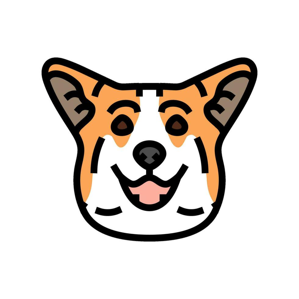 pembroke welsh corgi dog puppy pet color icon vector illustration