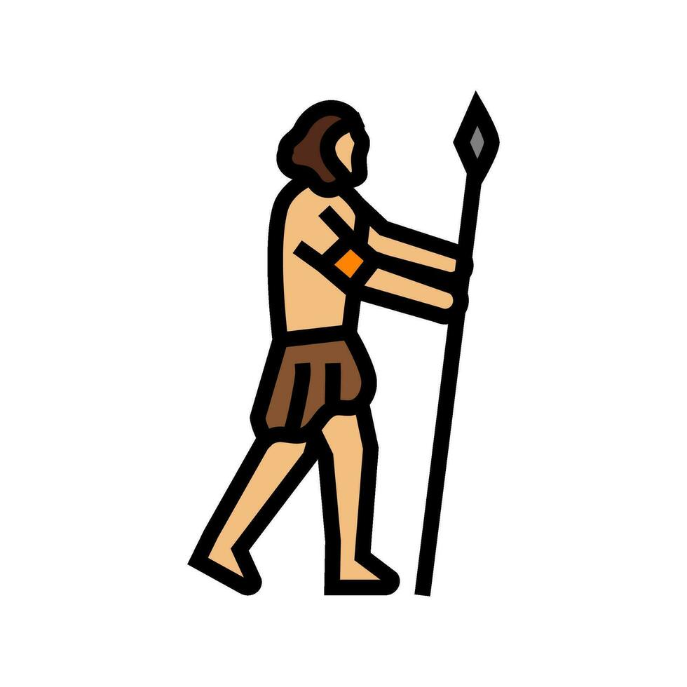 homo sapiens humano evolución color icono vector ilustración