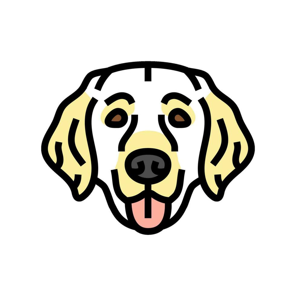 golden retriever dog puppy pet color icon vector illustration
