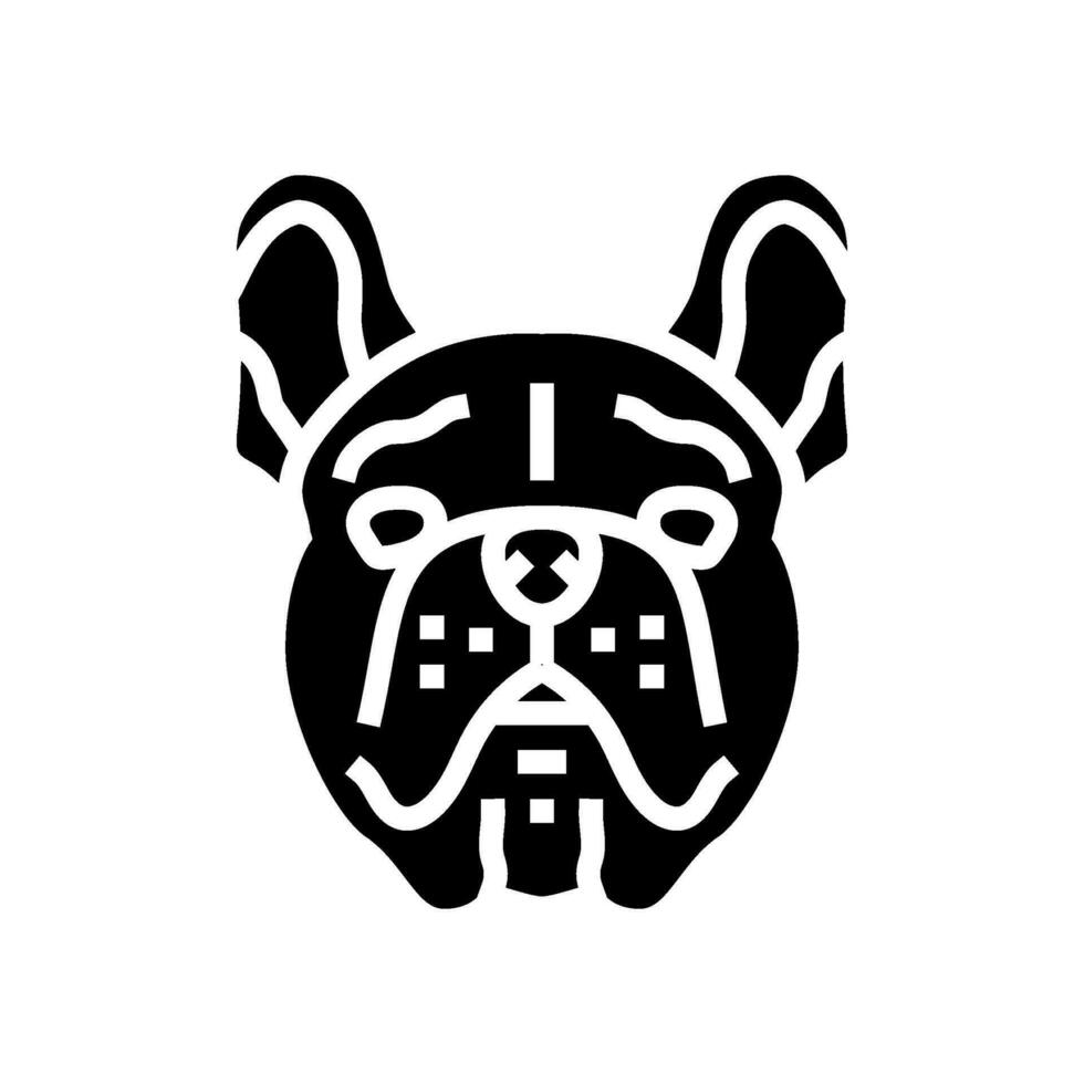 francés buldog perro perrito mascota glifo icono vector ilustración