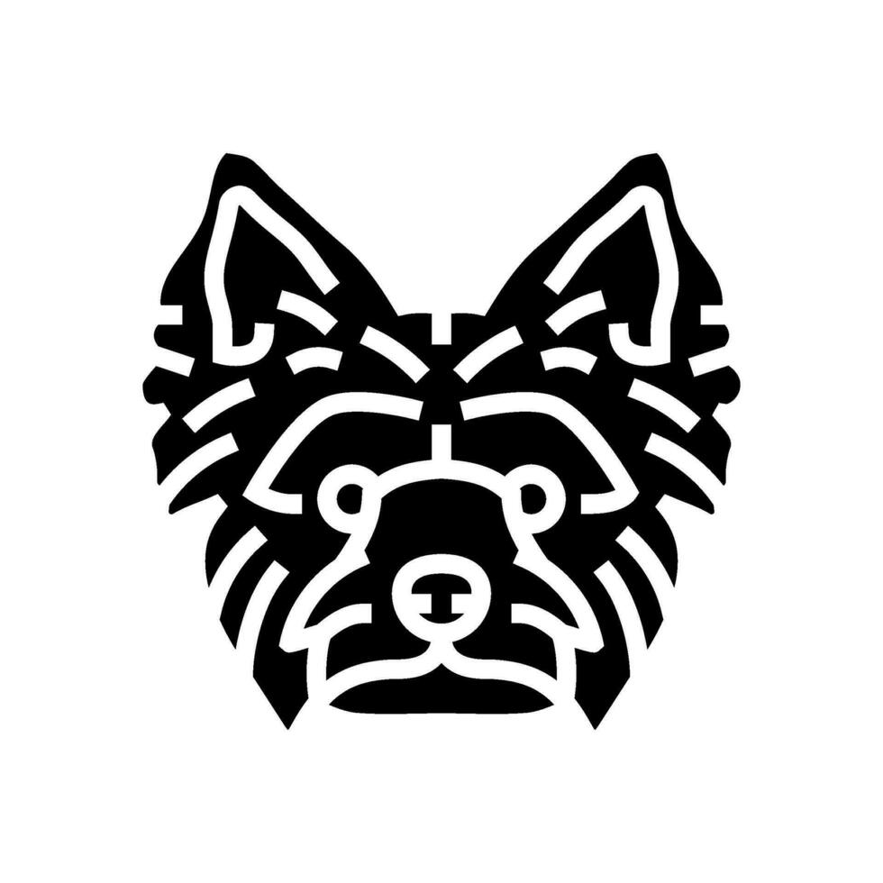 yorkshire terrier dog puppy pet glyph icon vector illustration