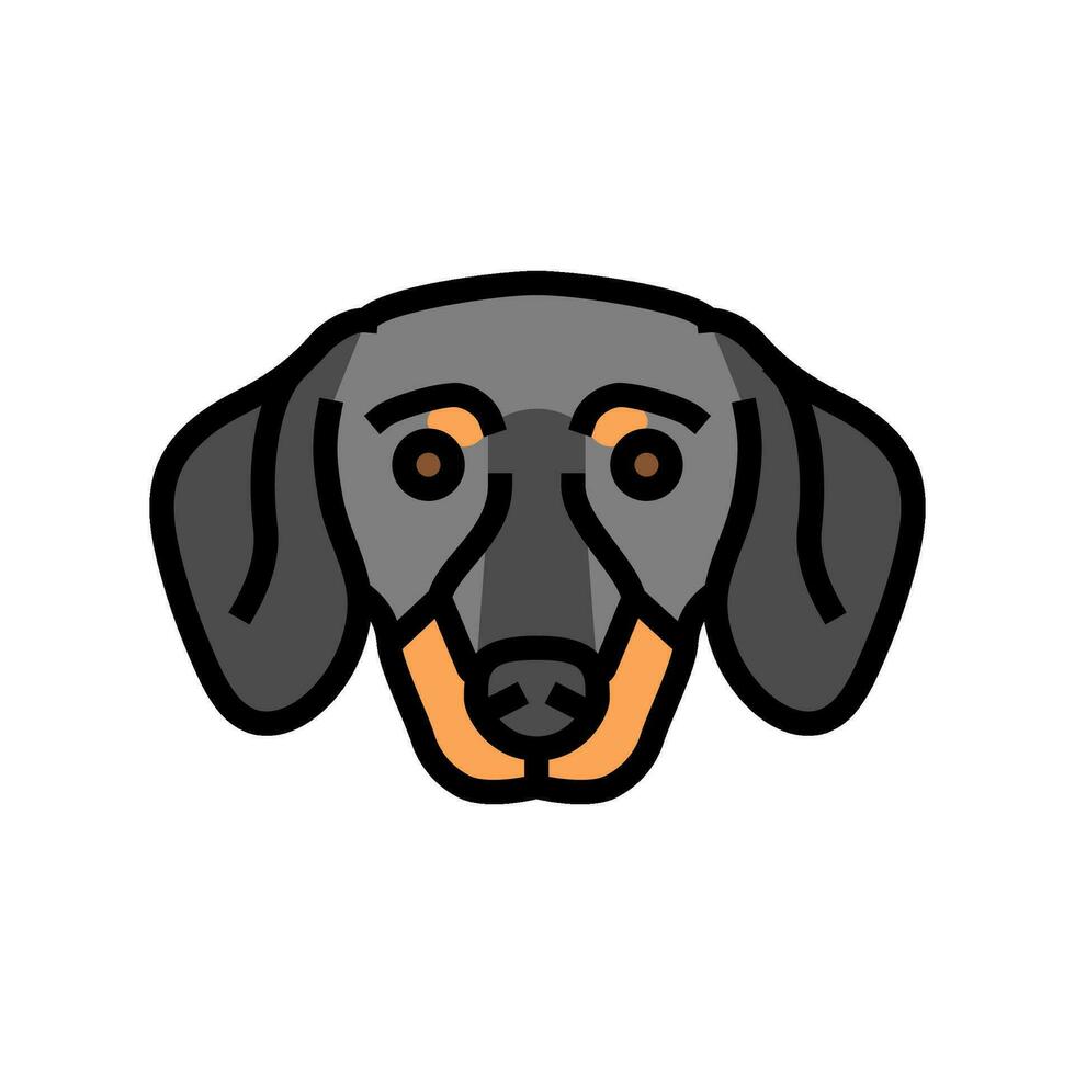 dachshund dog puppy pet color icon vector illustration