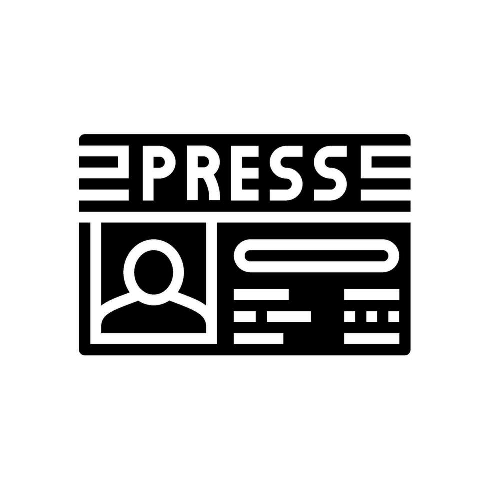 press pass news media glyph icon vector illustration