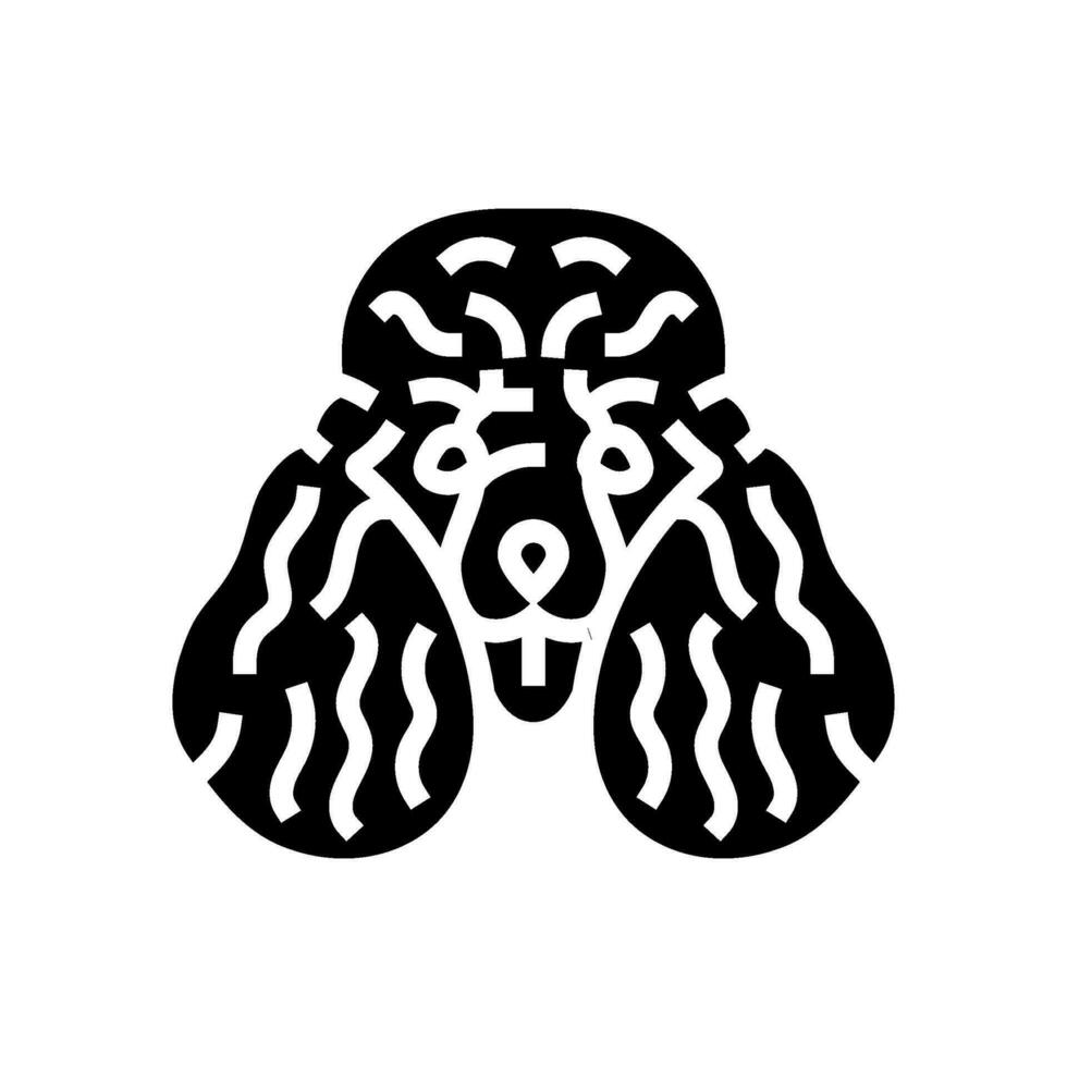 poodle dog puppy pet glyph icon vector illustration