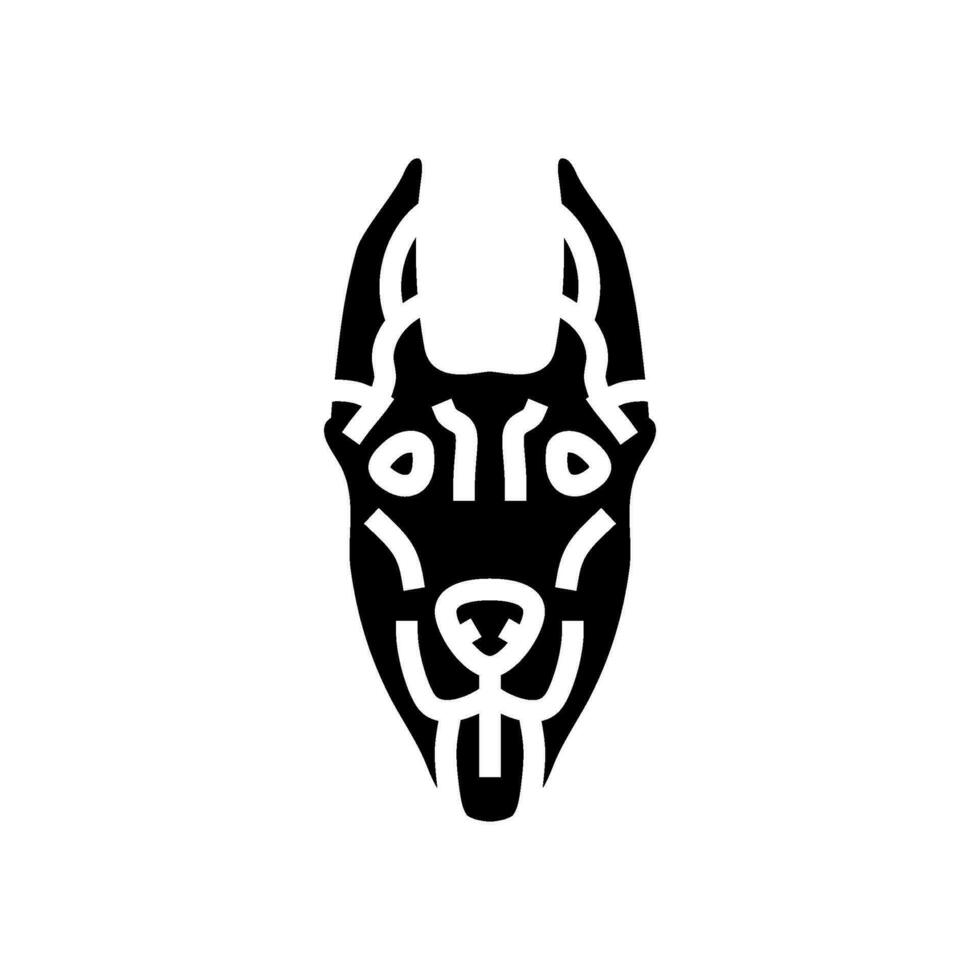 doberman pinscher dog puppy pet glyph icon vector illustration