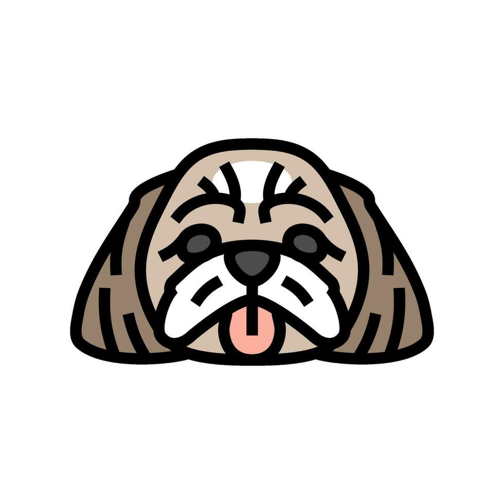 shih tzu perro perrito mascota color icono vector ilustración