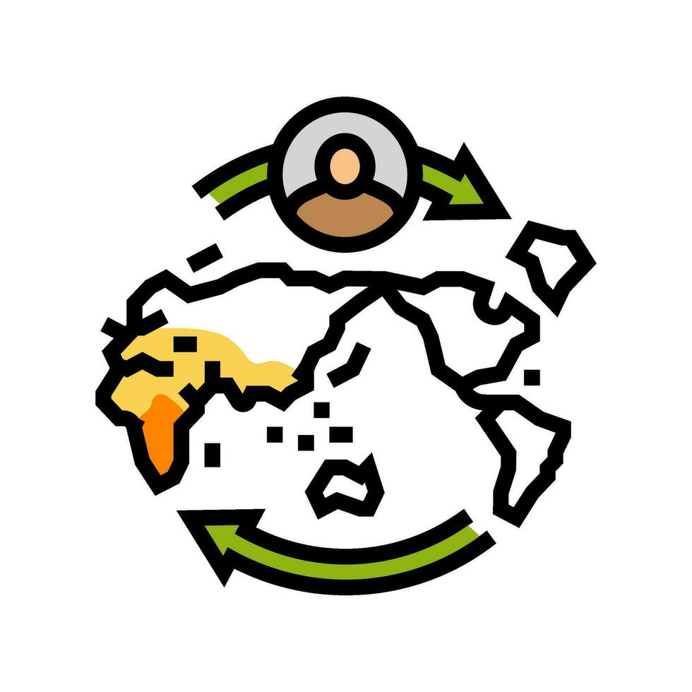 migration africa human evolution color icon vector illustration
