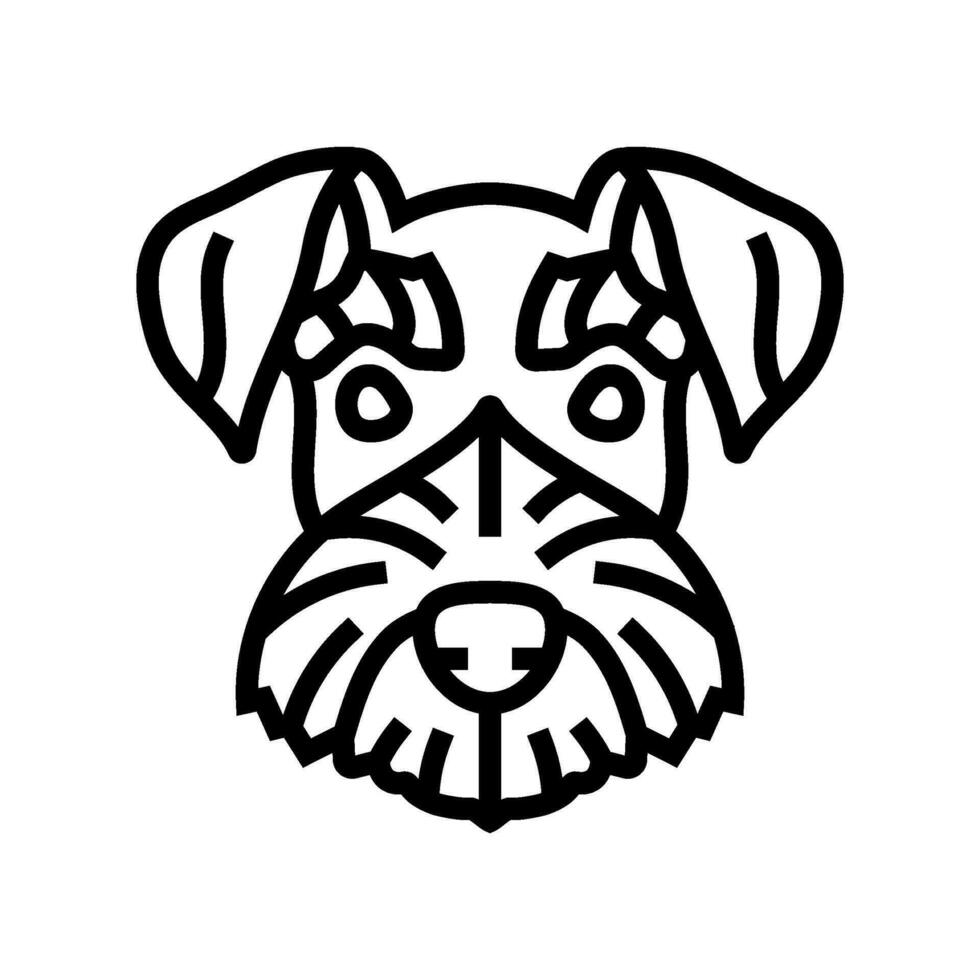 miniature schnauzer dog puppy pet line icon vector illustration