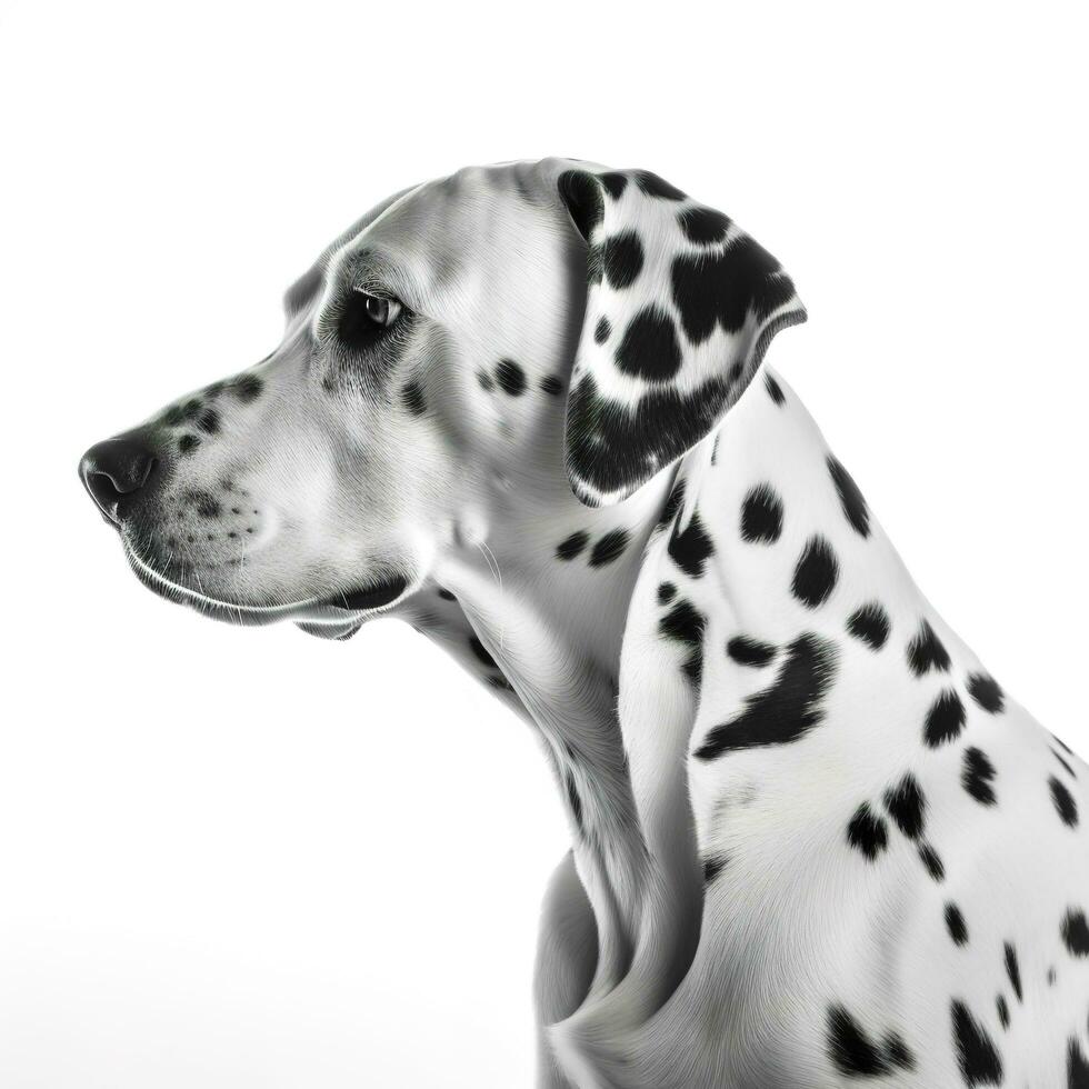 Beauty dalmatian dog, isolated on white background, generate ai photo