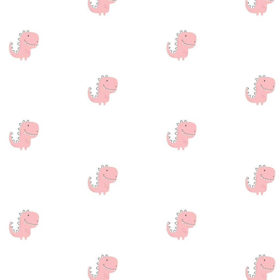 Seamless pattern with cute dinosaurs. kids prit with dino. Vector illustration.