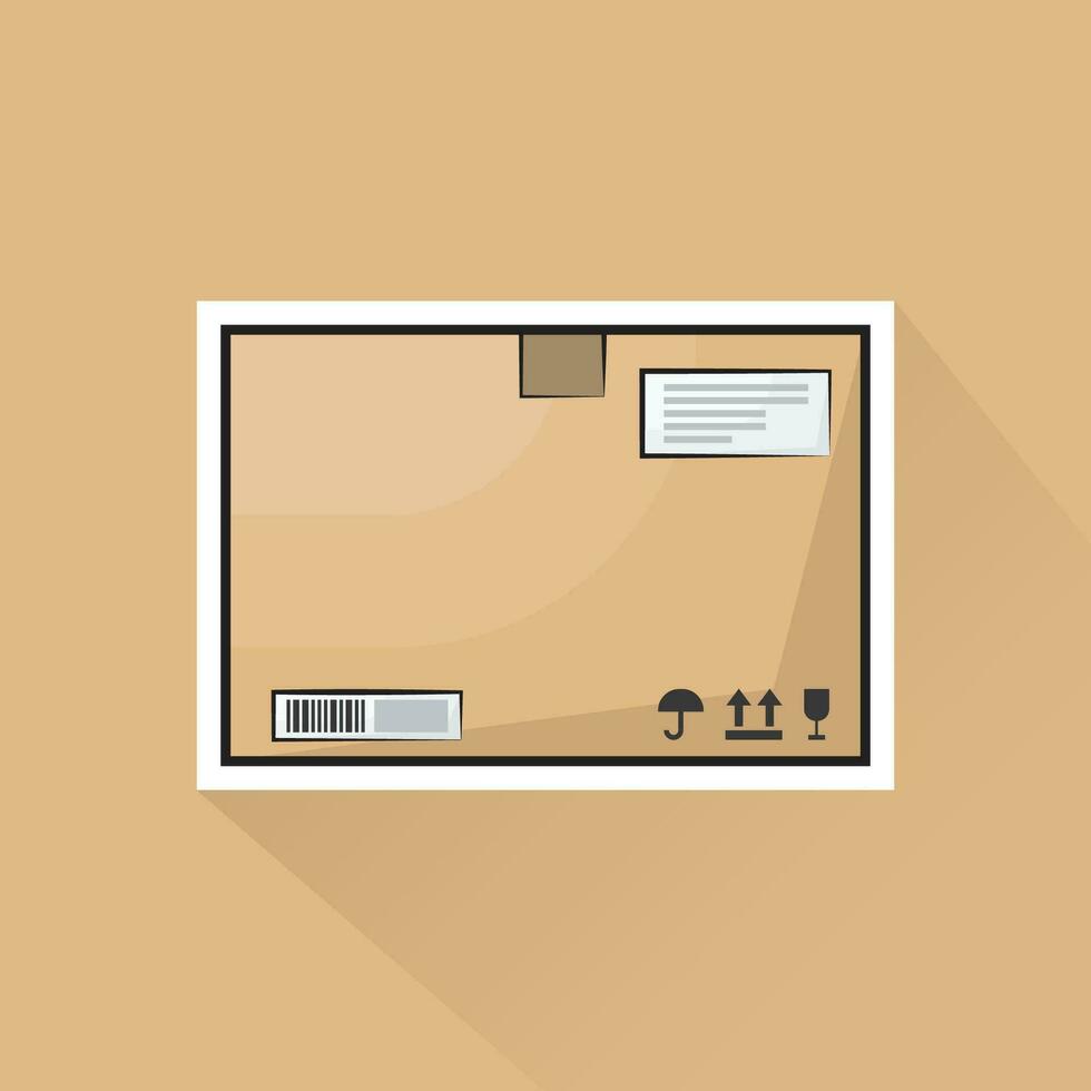 Illustration Vector of Shipping Box in Flat Design