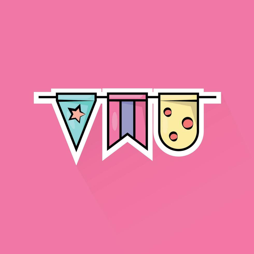 Illustration Vector of Party Flag 2 in Flag Design
