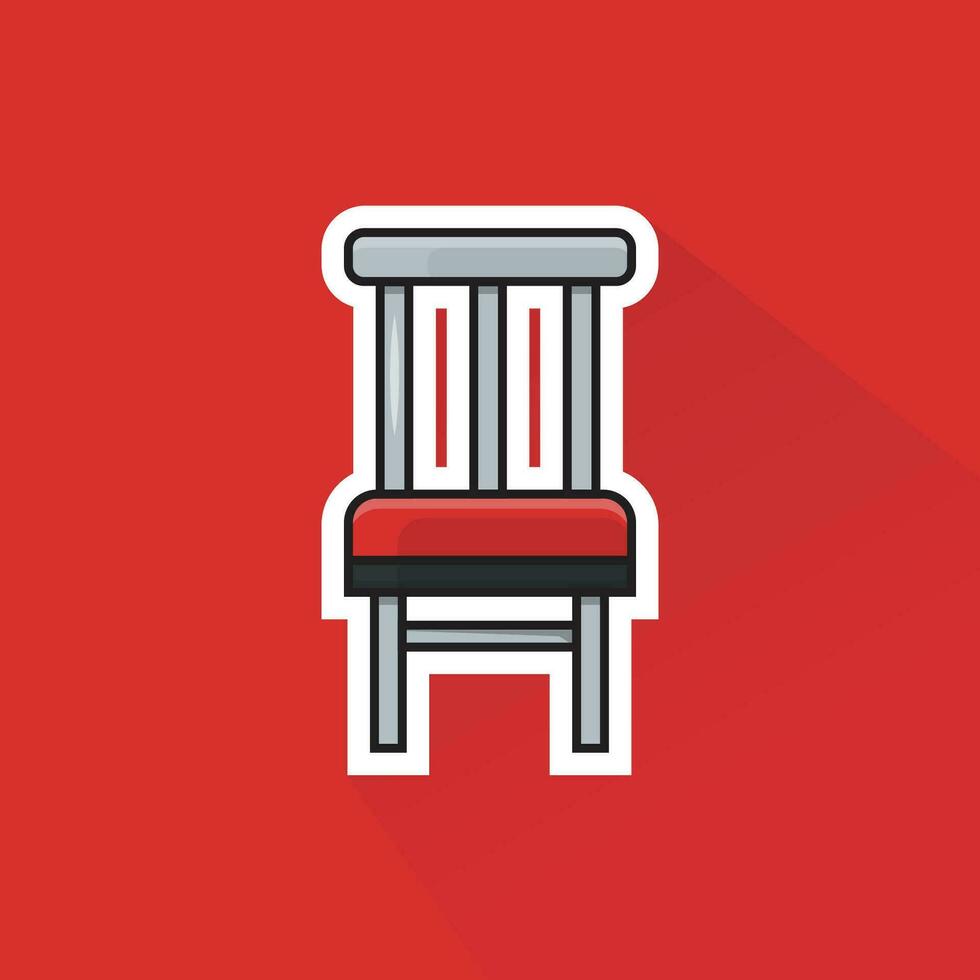 Illustration Vector of Red Chair in Flat Design