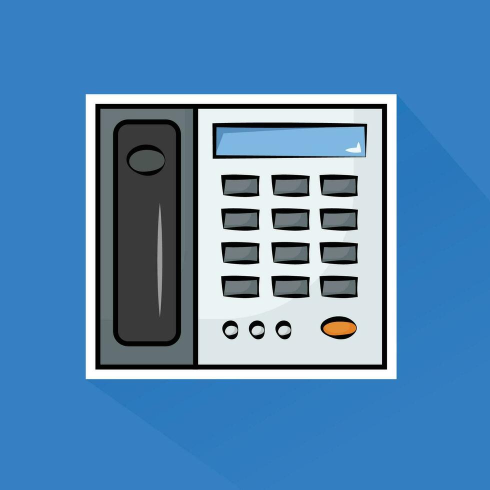 Illustration Vector of White Telephone in Flat Design
