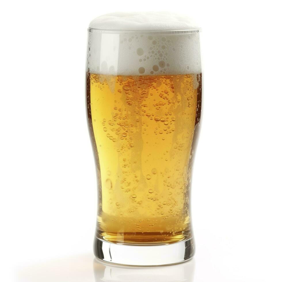 glass of beer isolated on white background, generate ai photo