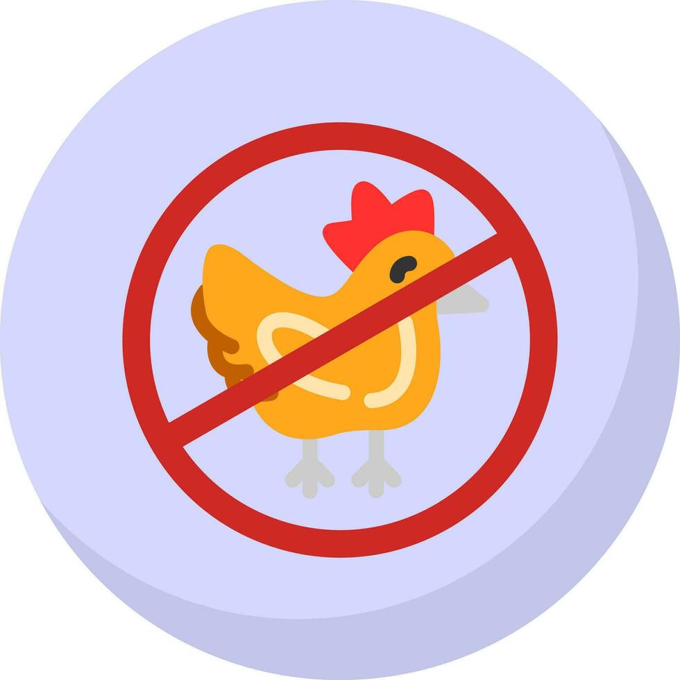 No chicken Vector Icon Design