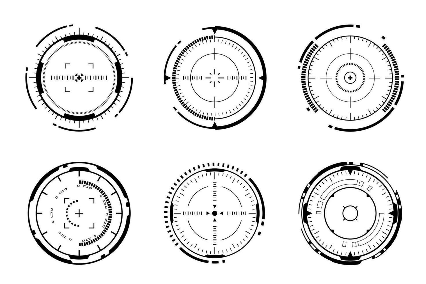 Vector HUD futuristic tech circle. Technology Hi-tech element.